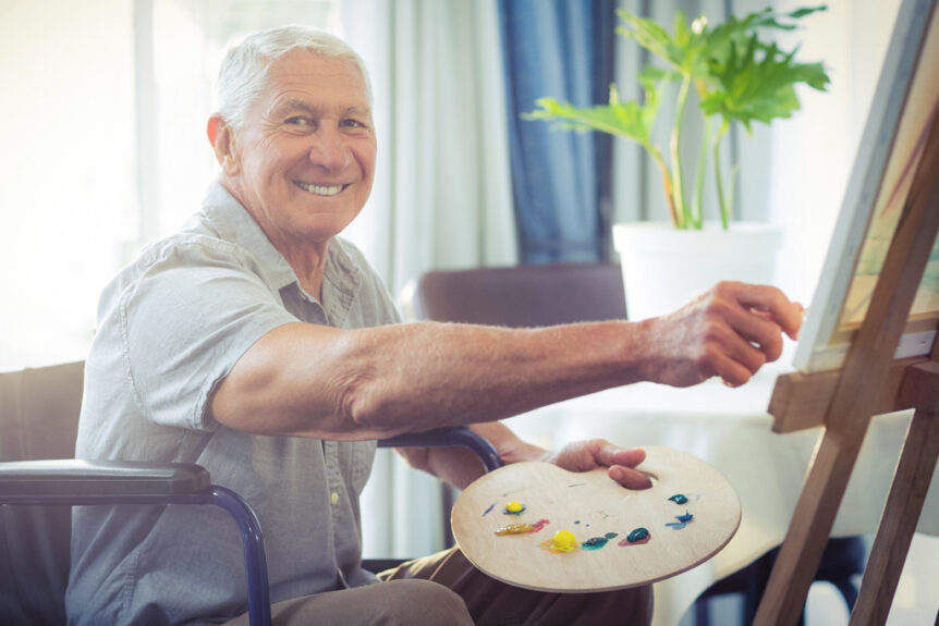 Sioux City Home Care small town elderly man painting